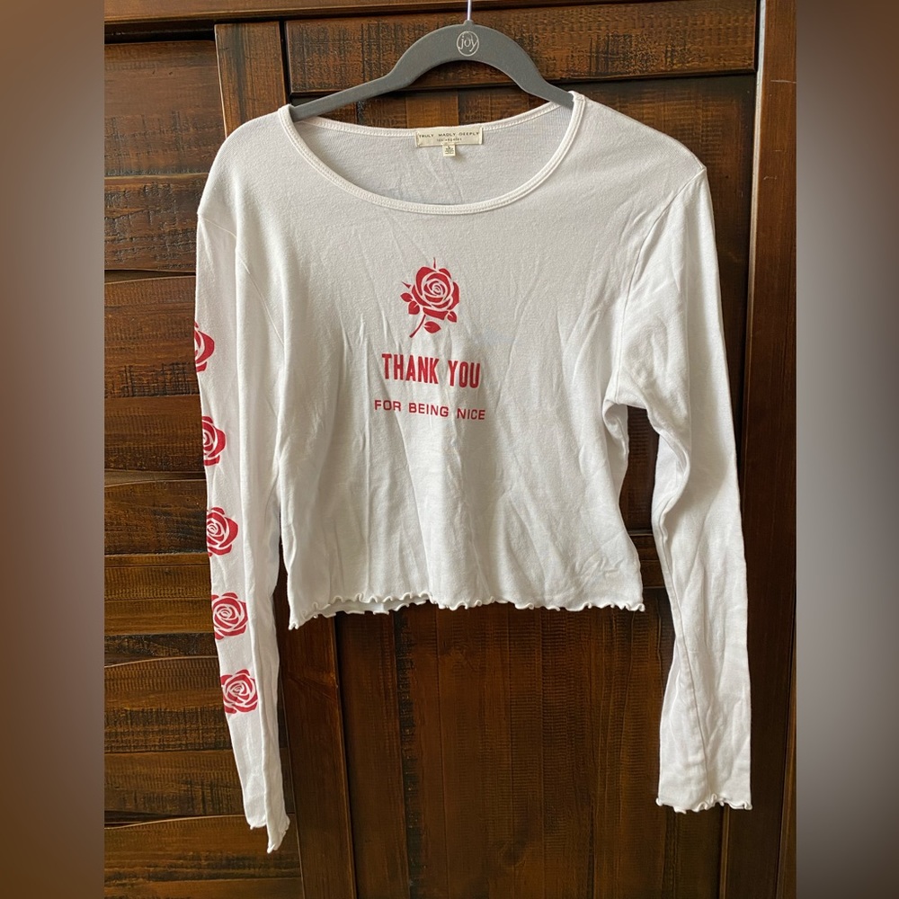 Truly Madly Deeply- graphic long-sleeve cropped tee! 💌🧸🫶🏼